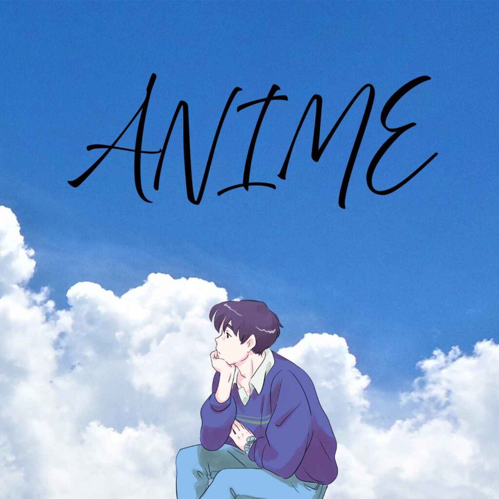 Anime-style illustration of a boy sitting under a bright blue sky with white clouds, representing anime news.Anime-style illustration of a boy sitting under a bright blue sky with white clouds, representing anime news.