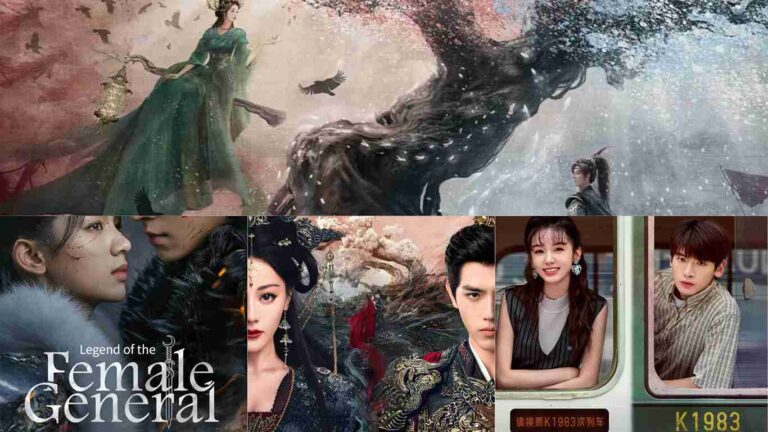 Collage of upcoming C-dramas releasing around mid-March 2026 including Love Beyond the Grave, The Legend of Female General, and Dream of Golden Years